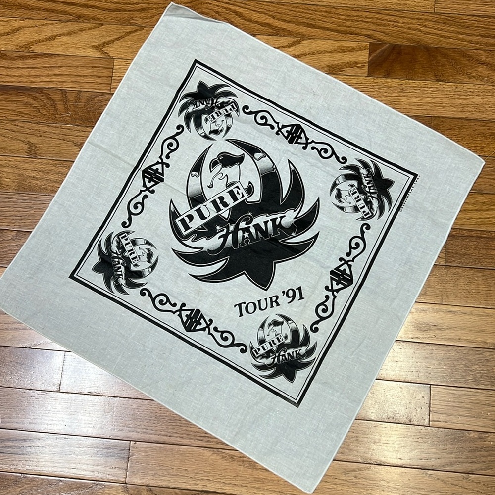 90s Hank Williams Jr. Concert Tour Bandanna Vintage